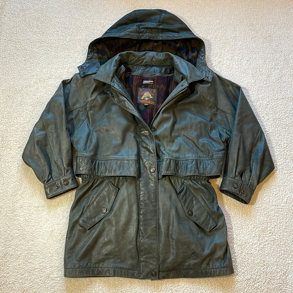 Vintage Adventure Abound Wilsons Leather Heavyweight Blanket Lined Coat